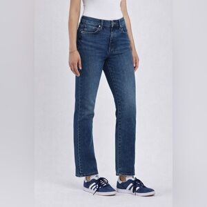 Eunina Luna High Rise Slim Straight Jeans Size 28 Dark Wash Stretch Denim